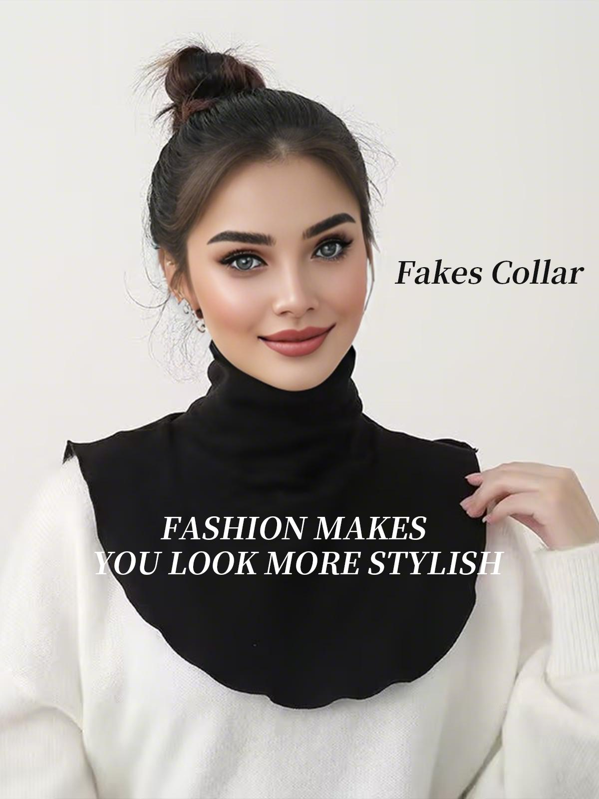 Knitted Fakes High-Collar Women'S Pullover Collar Top, With A Removable Neckline Design. Dickey Halfs Shirt, Decorative High Collar For Warmth And Wind Protection.