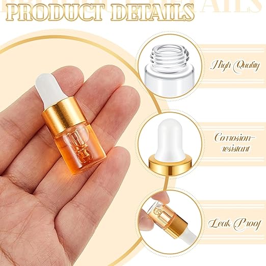 Mini Transparent Glass Dropper Bottle, Travel Size Sample Bottle, Ideal for Essential Oils, Cosmetics, Liquids, Perfume, Etc Mini Transparent Glass Dropper Bottle, Travel Size Sample Bottle, Ideal for Essential Oils, Cosmetics, Liquids, Perfume, Etc