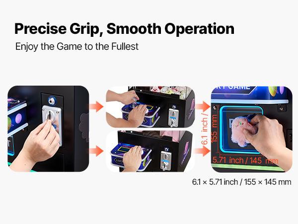 VEVOR Claw Crane Machine, Medium-Sized Arcade Game Machine with Claw+ Grabber Double-Layer, Light Sound, Toy Candy Grabber Prize Dispenser Vending Toy, for Commercial Home Cinema, Black Purple