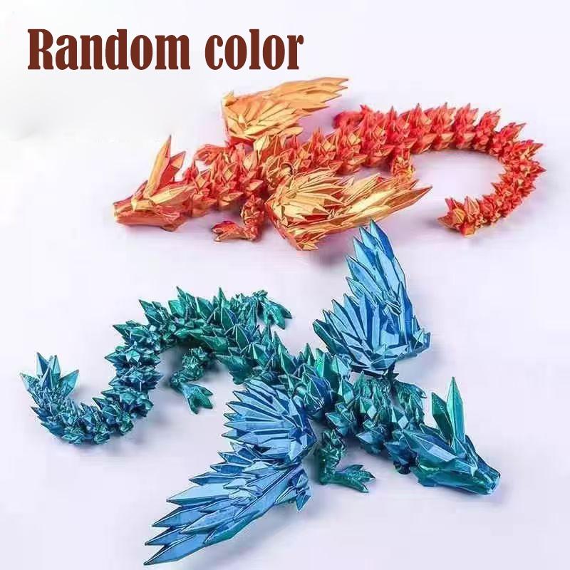 2-Piece Winged Flying Dragon Decorations, 3D Printed Pla Material, Vibrant Colors, Perfect for Christmas & Easter Festive Displays