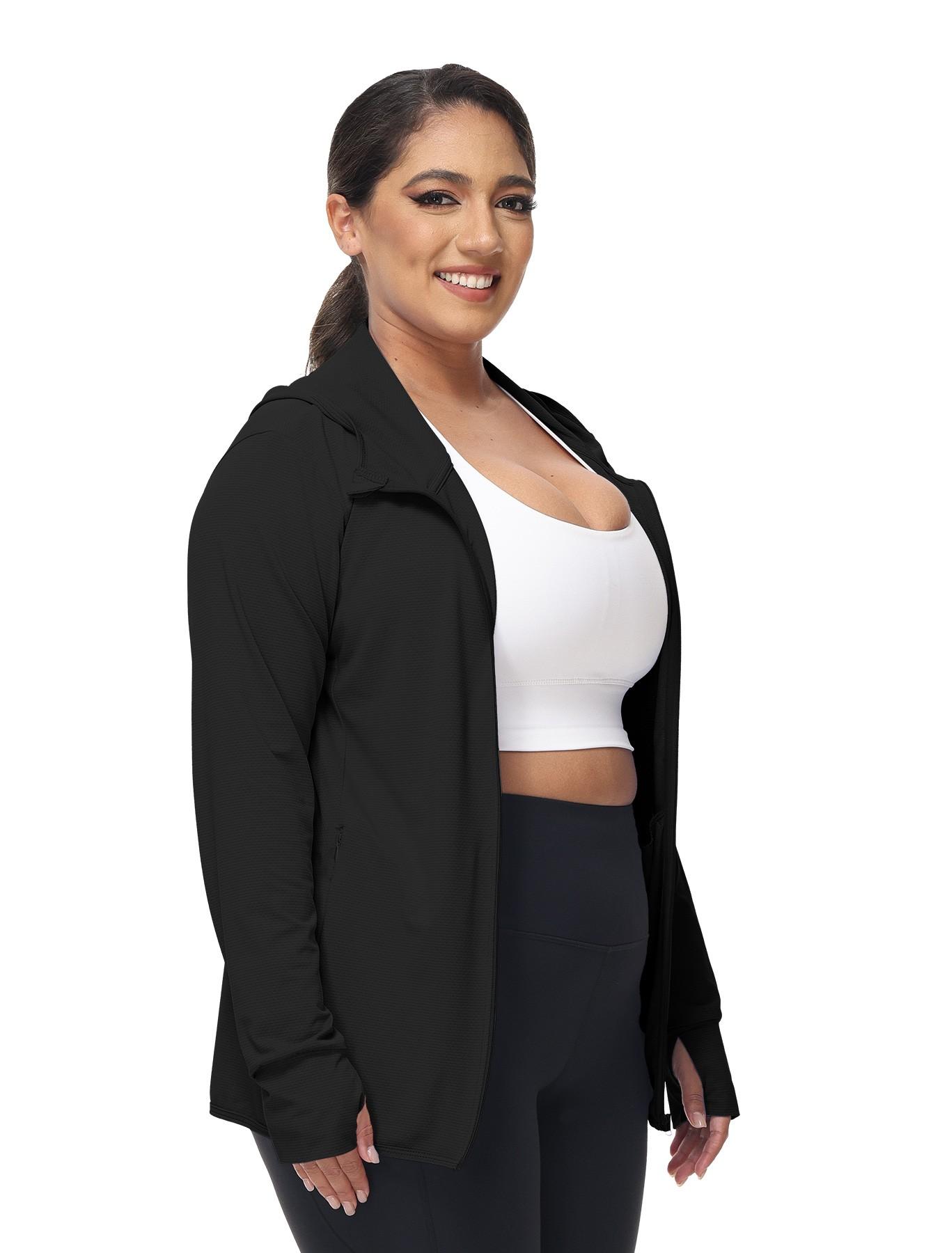 Summer Women's Upf50+ Ice Silk Sun Protection Jacket, Loose Fit Hooded Breathable UV Blocking, Running Yoga Outdoor Cycling Sport Coat, Workout Yoga Jacket, Sports Outerwear
