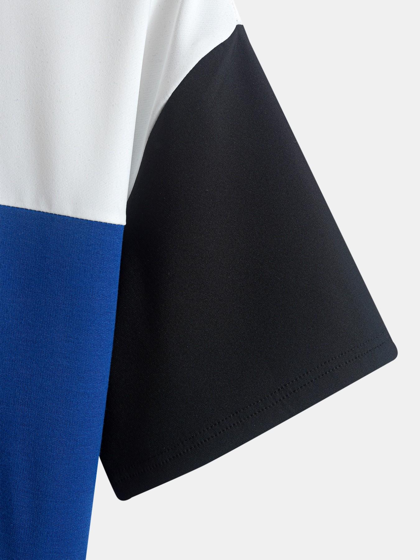 Three-Piece Colorblock Home Wear, Comfortable Breathable T-Shirts, Men's and Women's Casual Street Style, All-Season Loose Fit