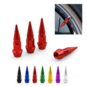 Dustproof Spiked Aluminum Tire Valve Stem Caps, 4.5 x 0.9cm Universal Wheel Stem Covers, Tire Pressure Protector for Cars, SUVs, Trucks, Bicycles & Motorcycles, Auto & Moto Accessories
