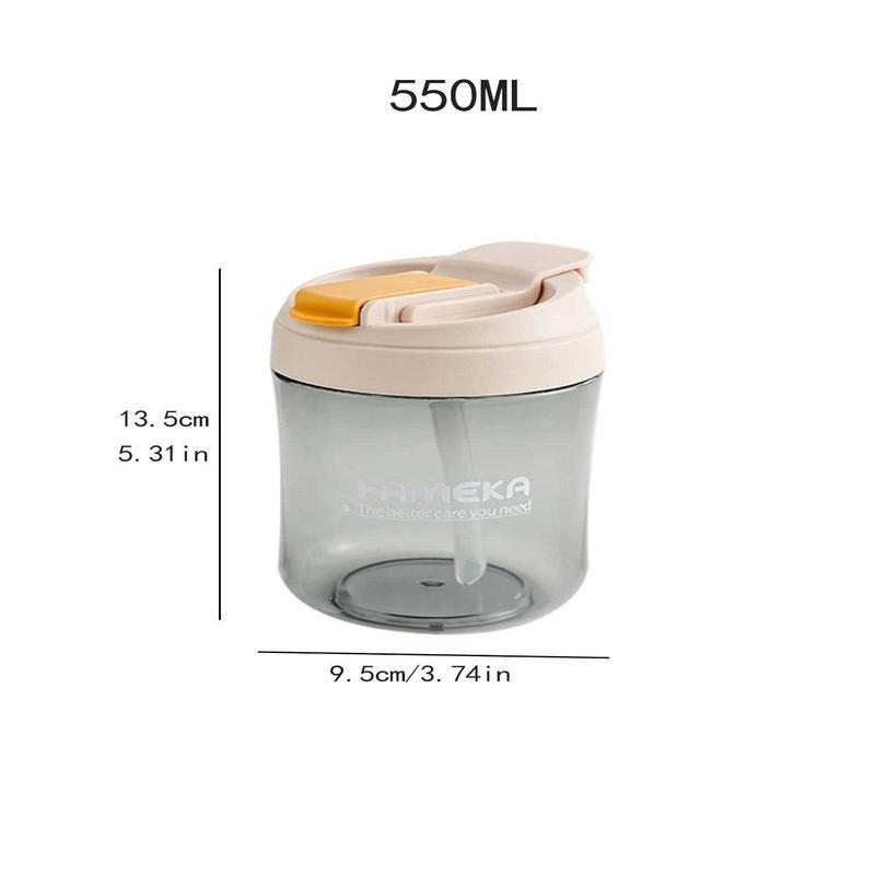 Water Bottle with Straw, 1 Count 550ml Portable Leak Proof Drinkware for Home & Office, Durable Cute Water Bottle for Music Festival, Reusable Water Bottles