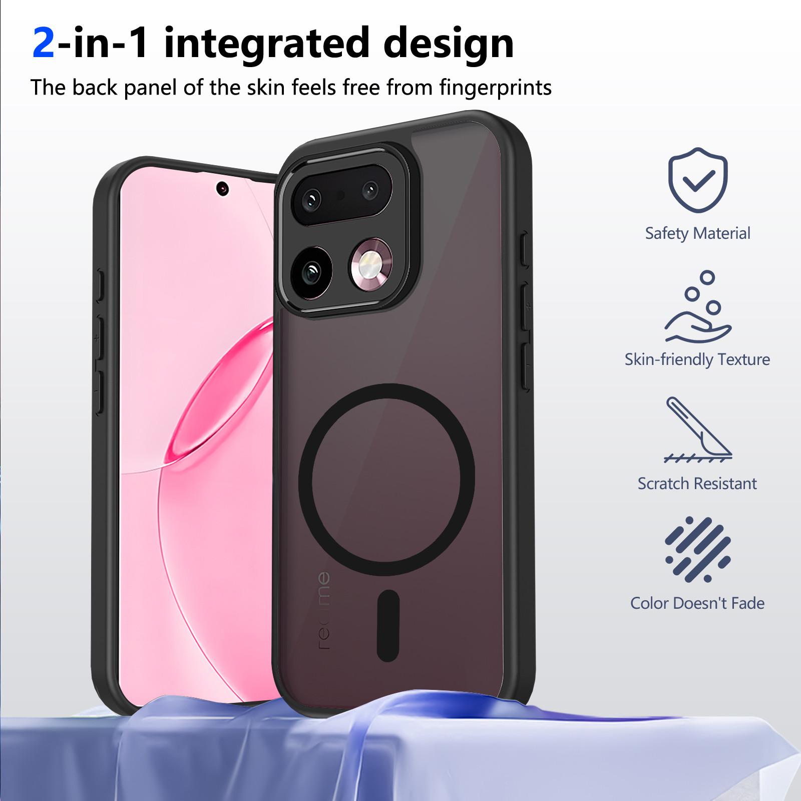 Realme 16 Pro Plus 5g Rmx5131 Case, Magsafe Wireless Charging, Silicone Bumper, Skin Feel Matte Back Cover Case, Anti-Drop Hard Shell Protector