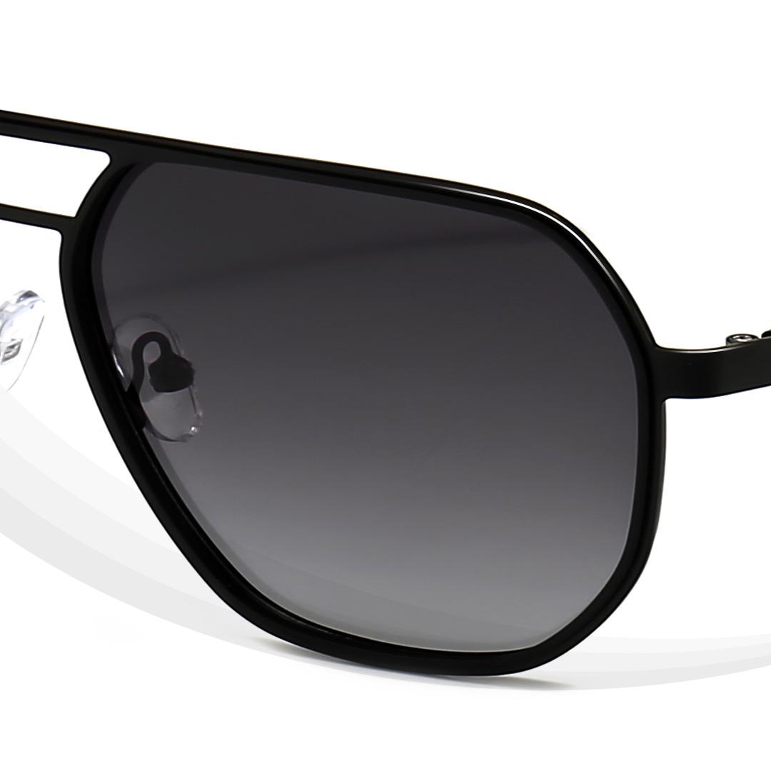 SUNGAIT Retro Polygon Aviator Sunglasses for Men Women Polarized Trendy Square Sun Glasses Stylish Pilot Shades UV400 Protection for Beach Travel School