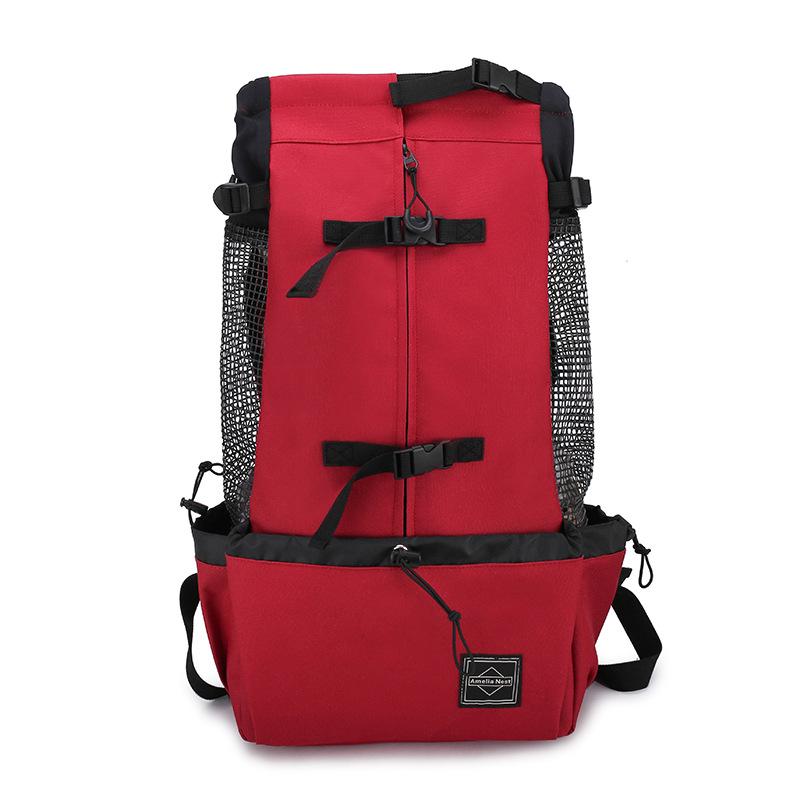 Breathable Polyester Dog Backpack Carrier, Washable Pet Rucksack for Outdoor Cycling and Hiking, Hands-Free Kitten Head-Out Pouch for Shopping and Travel, Available in Red and Blue Breathable Polyester Dog Backpack Carrier, Washable Pet Rucksack for Outdoor Cycling and Hiking, Hands-Free Kitten Head-Out Pouch for Shopping and Travel, Available in Red and Blue
