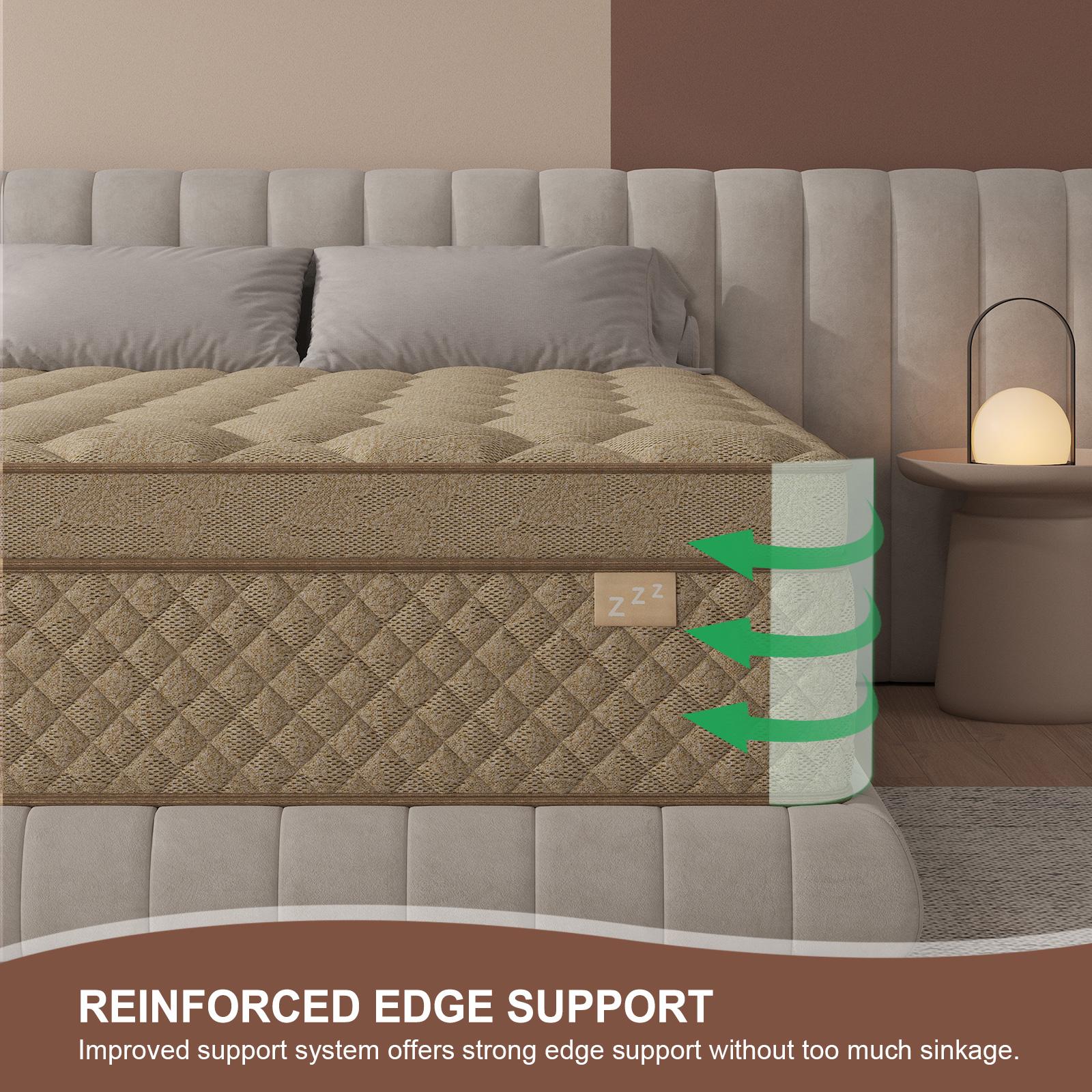 12"14" Twin Full Queen King Size Mattress in a Box Hybrid Spring Memory Foam, Medium Firm Ergonomic Mattress