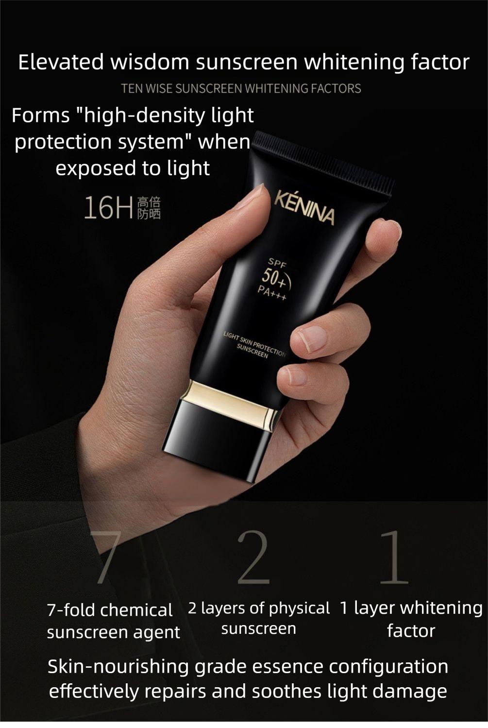 KENINA SPF50+ PA++++ Lightweight Soft Sunscreen Cream Waterproof & Sweatproof Easy Application Facial Protection Daily Skin Repair KENINA SPF50+ PA++++ Lightweight Soft Sunscreen Cream Waterproof & Sweatproof Easy Application Facial Protection Daily Skin Repair