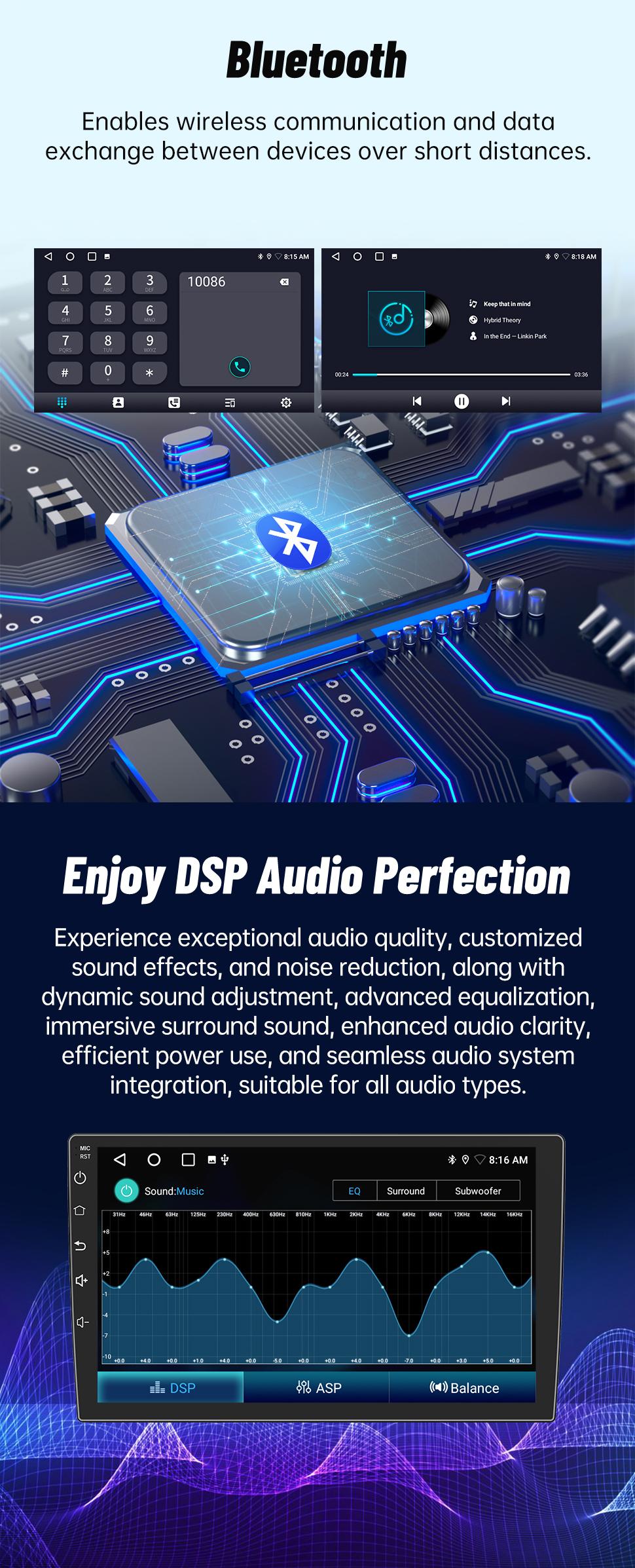 Car Stereo for Toyota Tundra 2007-2013 & Toyota Sequoia 2008-2018 touch screen has Android Auto Wireless Carplay, Bluetooth WIFI supports GPS Navigation