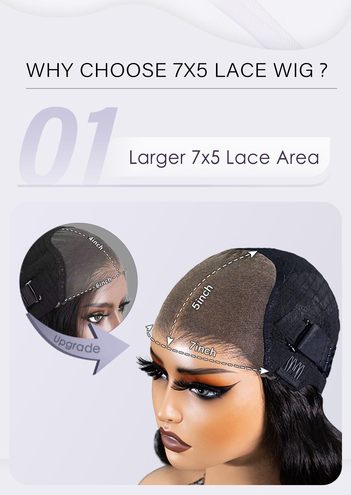 Wavymy Wear Go Pre-Plucked Reddish Brown Color Water Wave Glueless Wig 7x5 Pre-Cut Lace Wigs 180% Density