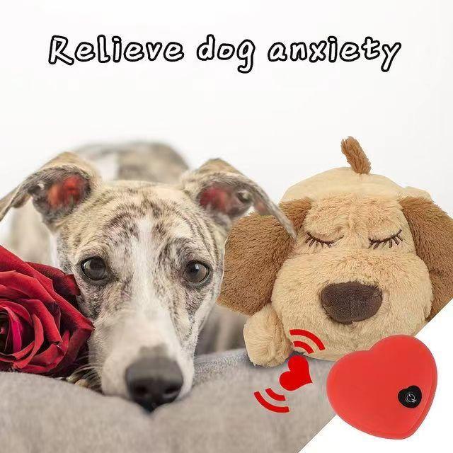 Puppy Pet Supplies Heartbeat Plush Toy, Anxiety Relief Calming Companion Dog Toy, Heartbeat Entertainment Puppy Toy, Comfortable and Fun