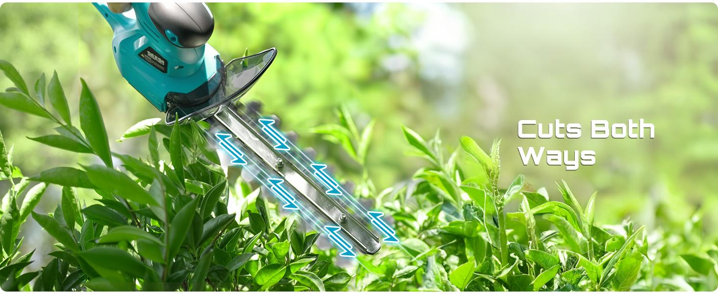 2-in-1 Brushless Hedge Trimmers, SEESII Cordless Grass Shears with Dual 2.0 Ah Batteries, 6" Electric Bush Shrub Trimmer with Dual Action Blade, Handheld Grass Cutter for Yard Garden, Lawn Pruning HT100 #TikTokShopBlackFriday