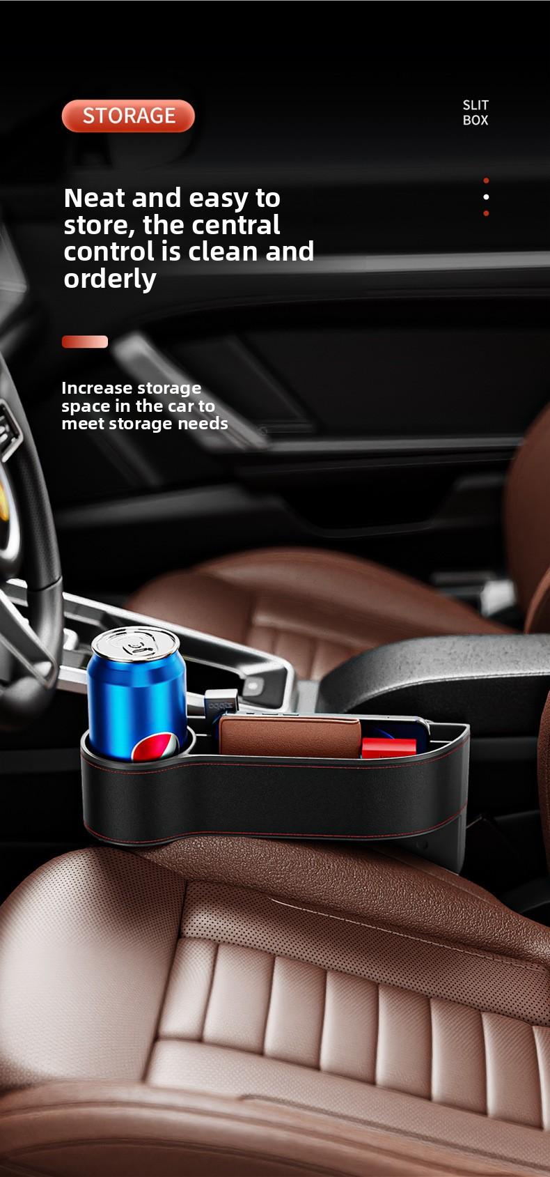 Car Seat Side Storage Box Car Interior Organizer Bag Car Gap Filler for Phone Keys Wallet Car Accessories Auto Interior Decoration Black Tech Car Gadget Car Seat Pocket Organizer for Car Storage Solut