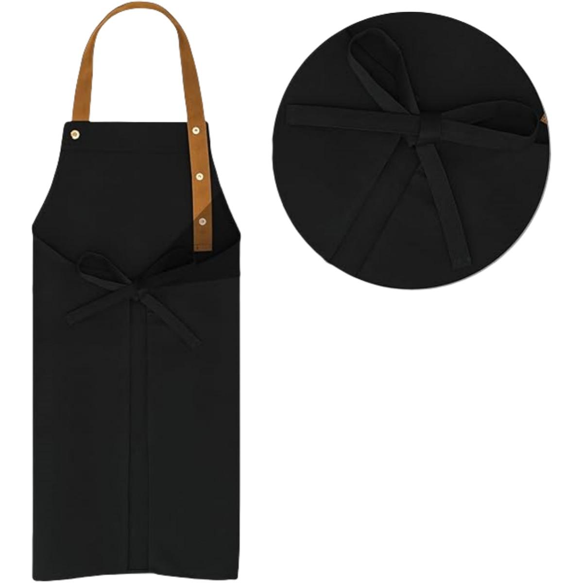 2-Pack Chef Apron, Adjustable Kitchen Café Work Apron, 2 Pockets, Unisex, Cooking Baking Restaurant Apron, All Seasons, Minimalist Style