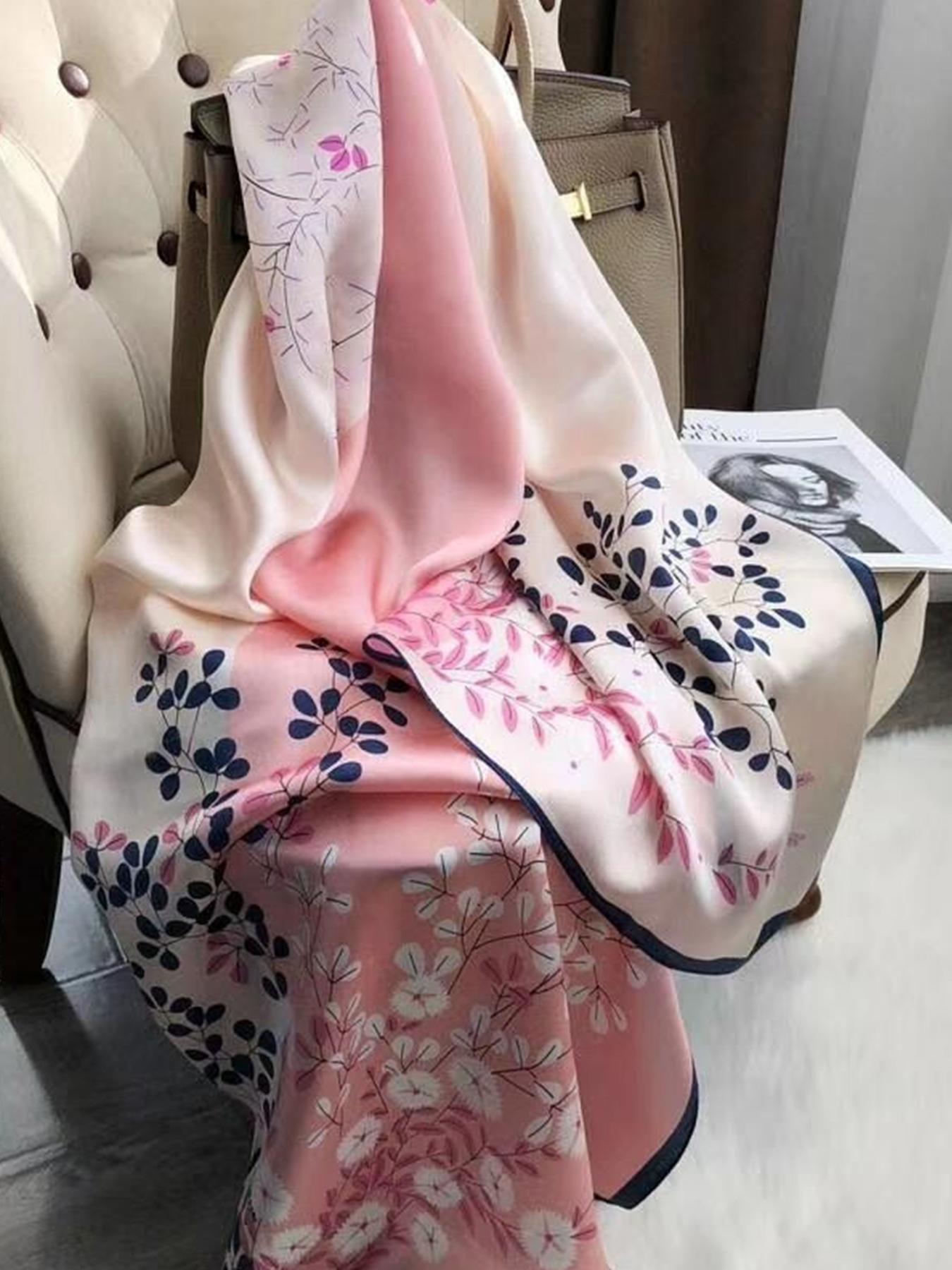 Luxury Brand Women Scarf, Summer Silk Shawl, Paisley Pattern, Loose-Fitting, Casual Style, All Seasons, Soft Echarpe, Beach Stole, Muffler