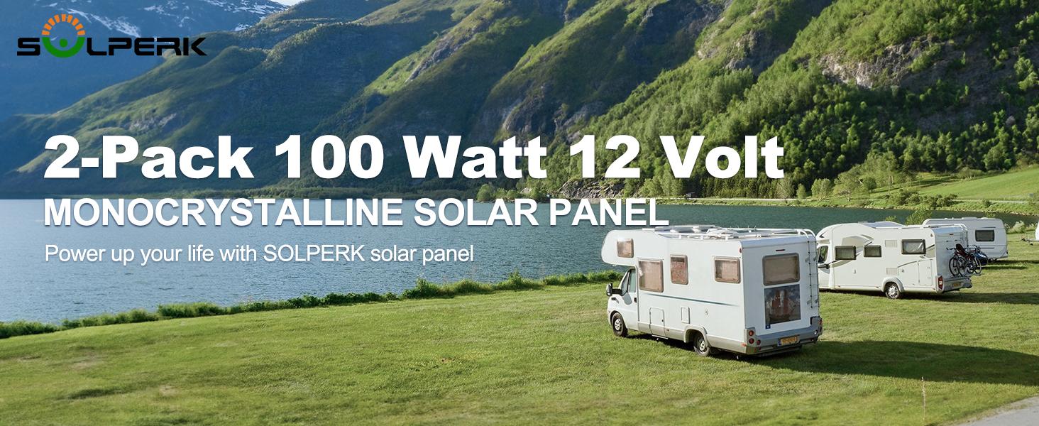 SOLPERK 200 Watt Solar Panel 12 Volt, 2PCS 100W Solar Panel High-Efficiency Monocrystalline 200W Solar Panel for Home, RV, Camping, Marine, Rooftop, Off-Grid Applications, 2-Pack 100W Outdoorfun dealsforyou