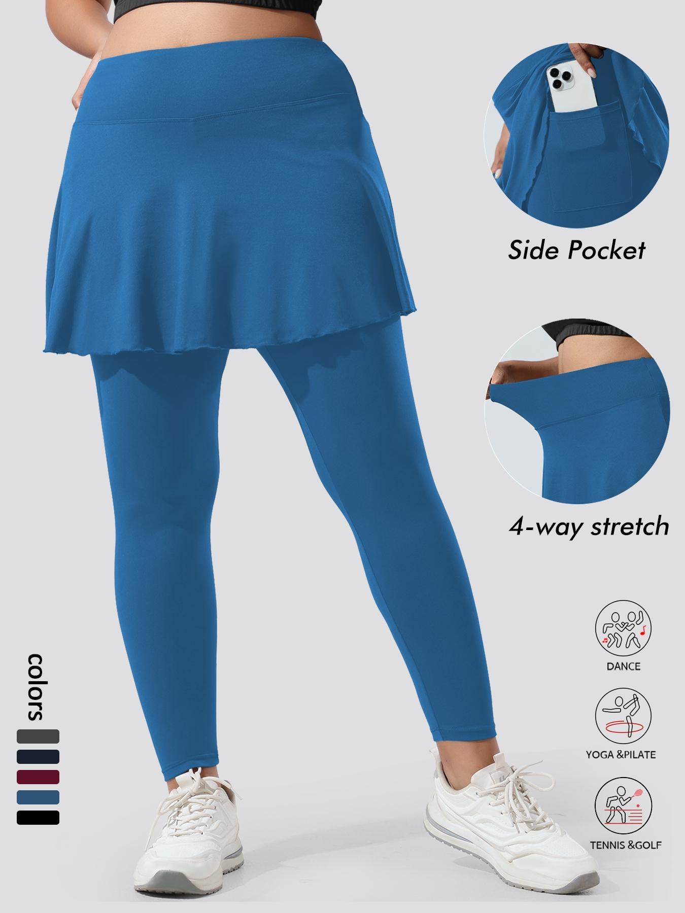 Women's Plus Size Skirt Pants with Pockets, High Elastic Soft Comfortable Sportswear, Tennis Attire, Unique Design, Active Skort Skirt, Sporty Breathable Skorts, Must-Have for Women
