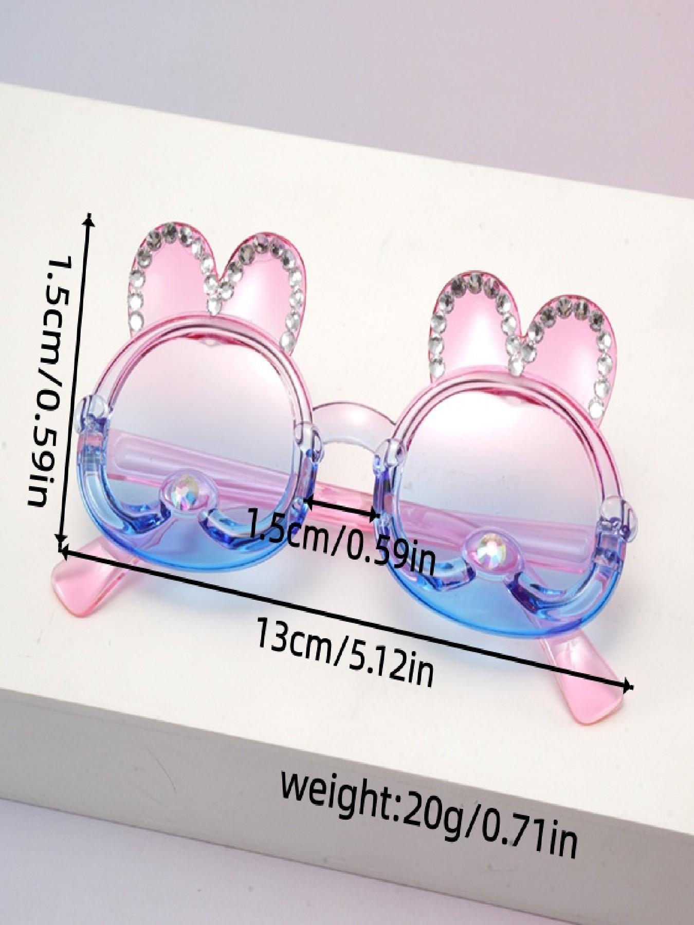 Cute Rabbit Rhinestone Sunglasses, Bow Heart Frame, Gradient Lens, Fashion Casual, Beach Wear, Multiple Colors Available