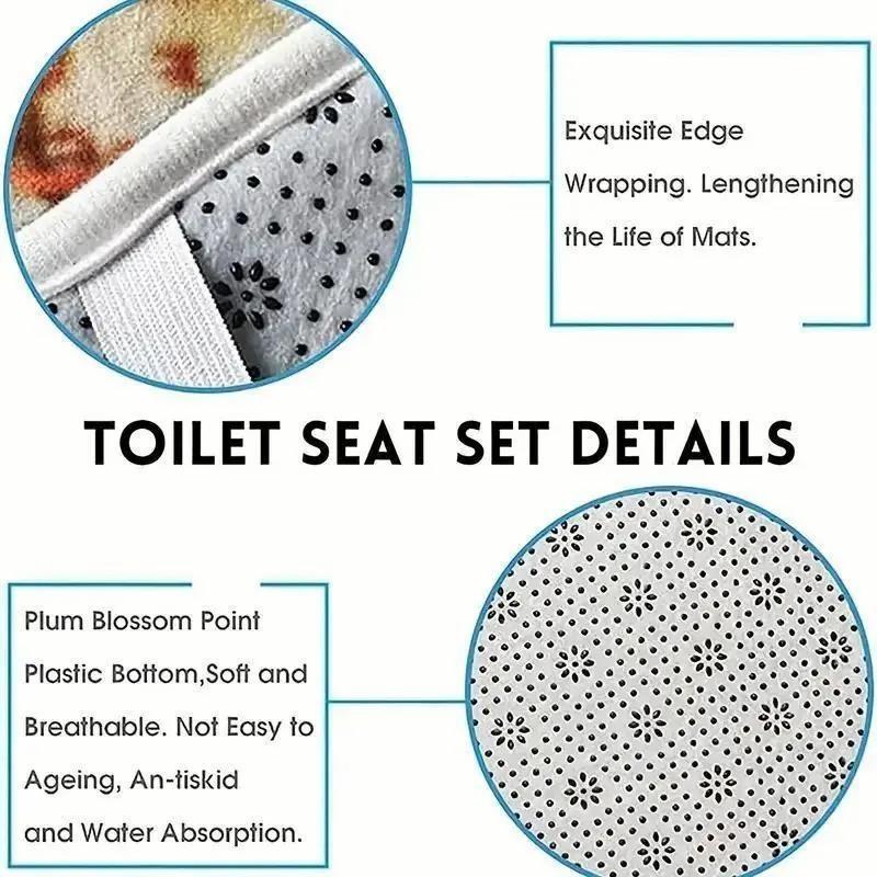 1/4 pcs leopard print shower curtain set, non-slip floor mat, U-shaped carpet, toilet lid cover, perfect for bathroom and Restroom decoration, partition, beautify the space, free 12 shower curtain hooks, Bathroom Decoration Accessories