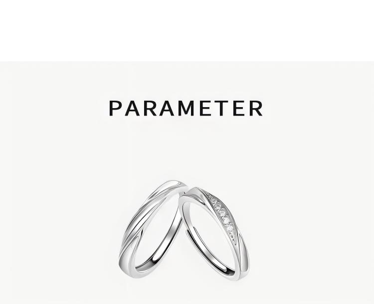 Fashion Jewelry - Adjustable unisex stainless steel Mobius rings with delicate and lightweight groove design; perfect for weddings, couples, and Valentine's Day gifts.