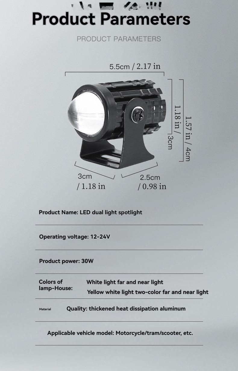 High Brightness LED Spot Lights Mini High Low Beam Driving Lamps, 12V-24V Universal Voltage, Superior Heat Dissipation, Enhanced Safety in Rainy & Foggy Days, Widely Compatible with Cars Trucks SUVs Vans ATVs UTVs and Most Vehicles