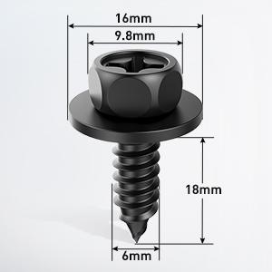 Nilight 25Pcs Hex Head Screw Bolt Fit for 6mm holes Bumper Cover Splash Shield Mud Guard Screw Bolt Replacement for Toyota Avalon Camry Corolla Scion Lexus 90159-60498 Car Accessories Automotive  dealsforyoudays