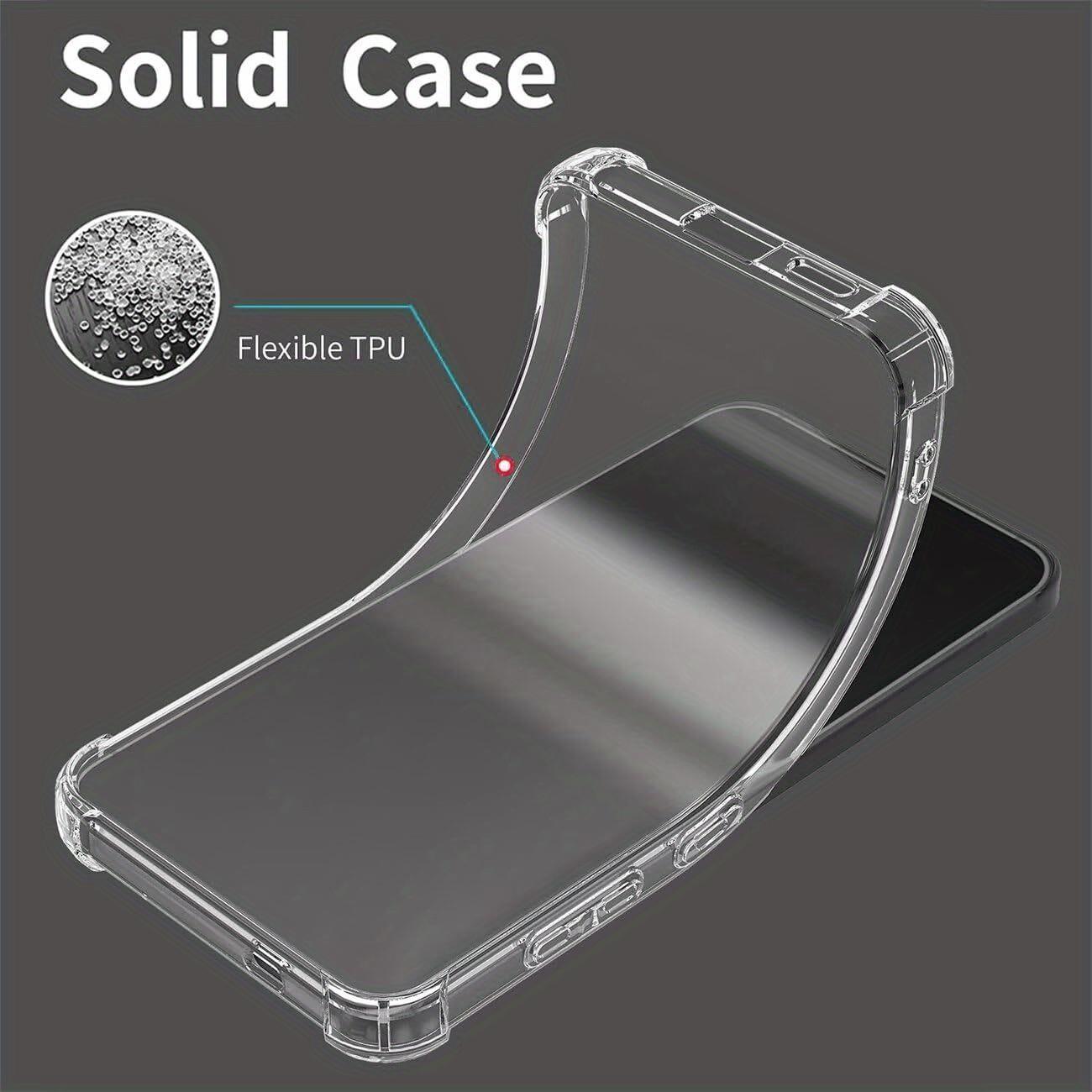 Case for Motorola Moto G52 / Moto G82, with 2 Pieces Tempered Glass Screen Protector, Clear Phone Case with Reinforced Corners Camera Protection Bumper Slim Fit Shockproof Flexible TPU Case, Transparent
