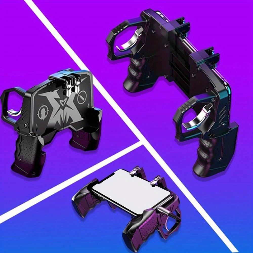 High Sensitivity Mobile Gaming Controller: Six-Trigger Layout, FPS Mapping, Ergonomic Design, Compatible with iOS/Android, One-Tap Rapid Fire, Zero Delay, Anti-Scratch Clip, Lightweight & Portable for Competitive Play, Controller Grips