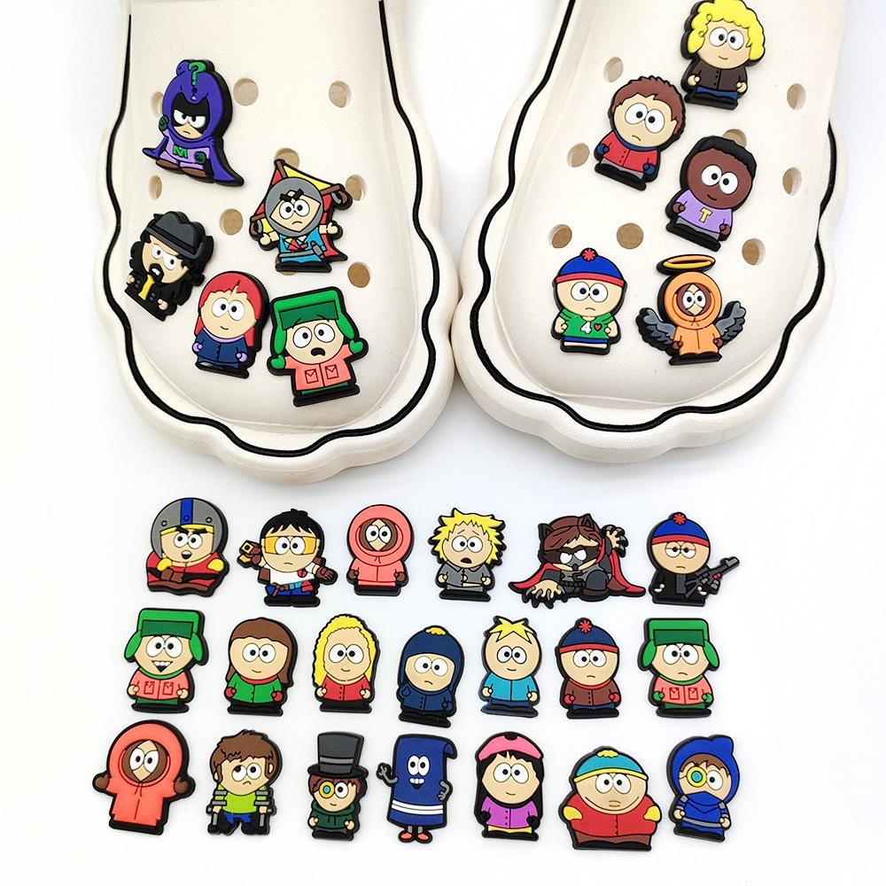 30pcs Cartoon Shoe Charms For Bubble Slides Clogs Sandals,PVC Shoe Decorations Accessories Buckle For Christmas Birthday Gifts
