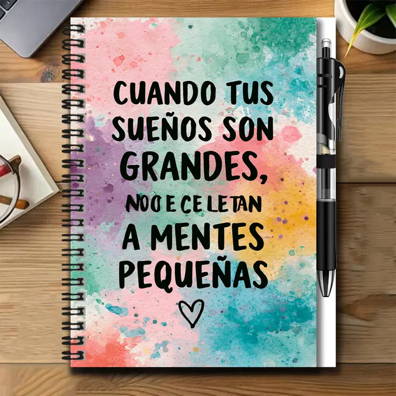 A set of inspirational 2D cover spiral notebook and pen set, a great aid for work and study, suitable for journaling, daily planning, and note-taking. With its exquisite appearance and motivational text, it is an ideal gift choice for graduation or birthd