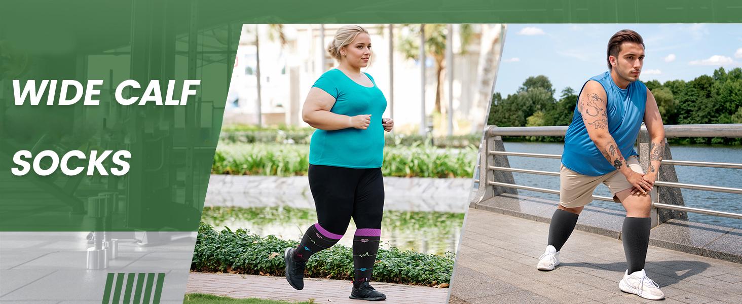 3 Pairs Wide Calf Socks for Women&Men Plus Size Large Support Stockings,Sports Socks Mixed Pattern Breathable Knee High Socks for Women & Men,Summer Sports Socks for Athletic,Soccer,Daily,Running