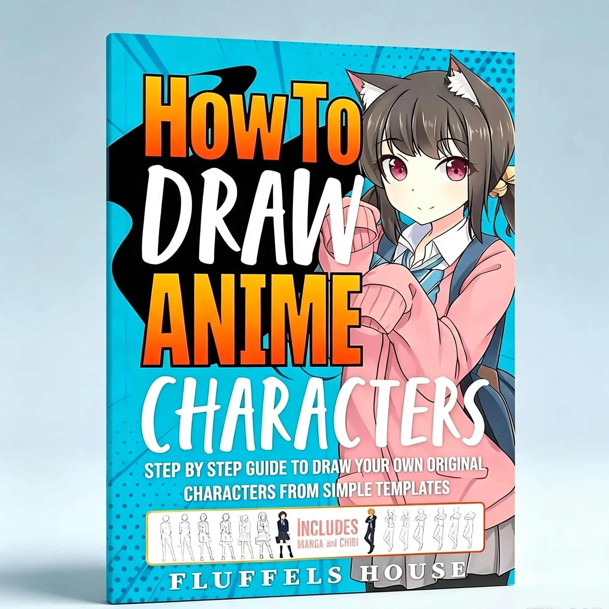 Anime Character Drawing Tutorial Book, Original Comic & Q Version Template Guide, Beginner Anime Art Instruction for Teens
