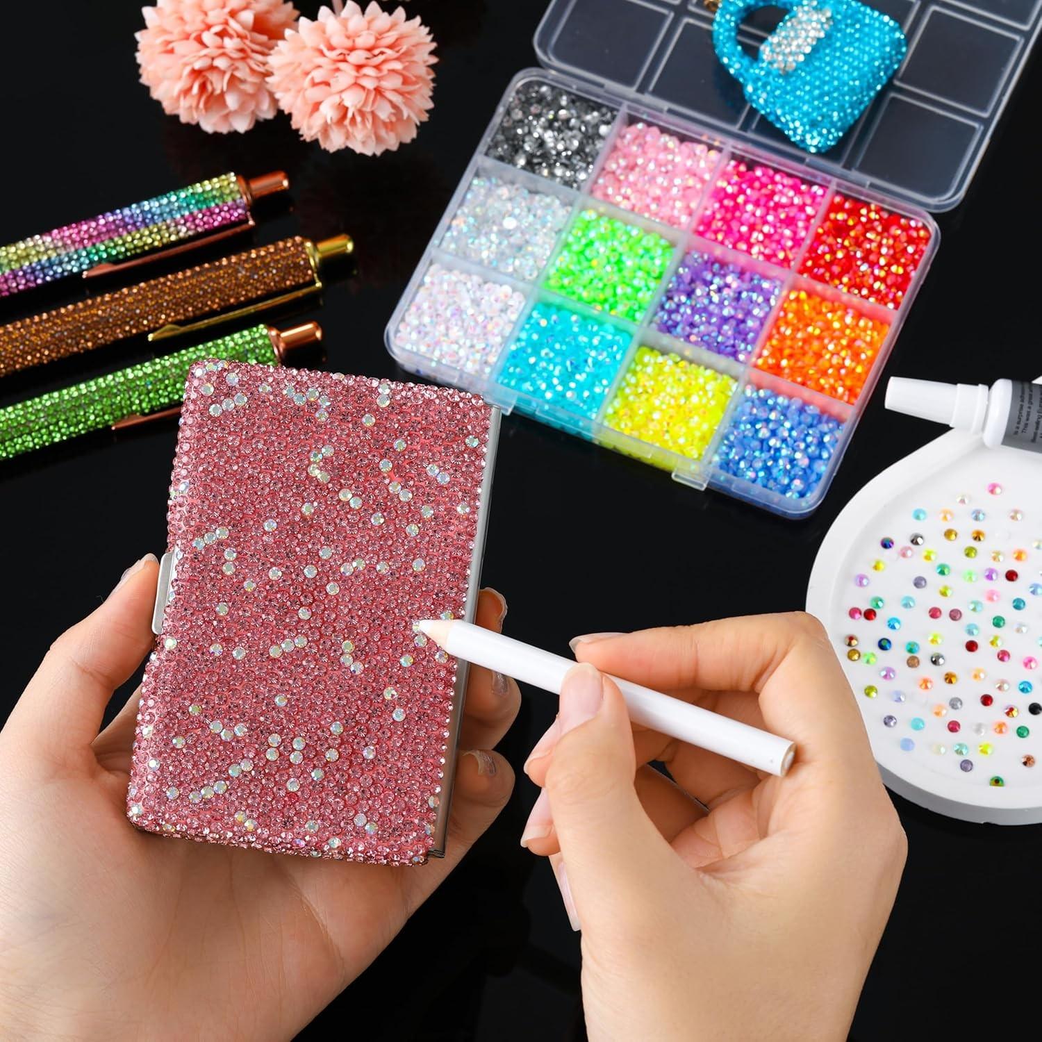48pcs Resin Water Drops Glitter Decorations, Includes Adhesive & Tweezers, Ideal for DIY Crafts, Clothing, Cups, Shoes, Fabric, Nail Art, Nail Art Products, Nail Art Rhinestones, Flatback Crystals, Multi-Color, Pickup Tool