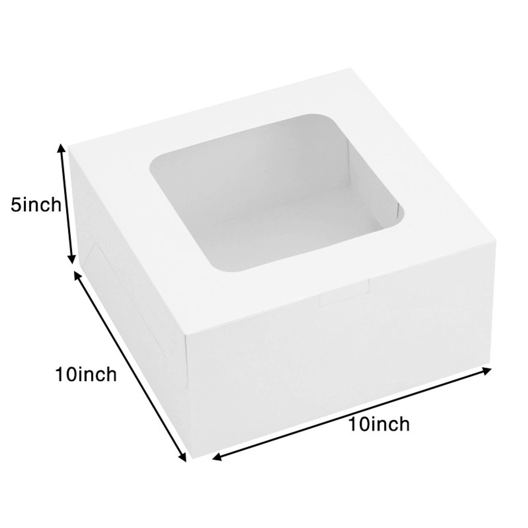 24pcs Cake Boxes, 10x10x5 Inches White Square Bakery Boxes with Window Cajas Pasteles for Cake, Mother's Day, Pastries, Chocolates, Cookies, Pie, Birthday Party, Wedding, Graduation 24pcs Cake Boxes, 10x10x5 Inches White Square Bakery Boxes with Window Cajas Pasteles for Cake, Mother's Day, Pastries, Chocolates, Cookies, Pie, Birthday Party, Wedding, Graduation