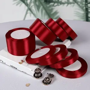 1-pack of burgundy gift wrapping ribbon, 0.39-1.96 inches wide and 25 yards long. Suitable for DIY bows, rose crafts, jewelry displays, party decorations, and wedding and holiday projects. Perfect for Halloween, Christmas, birthday gifts