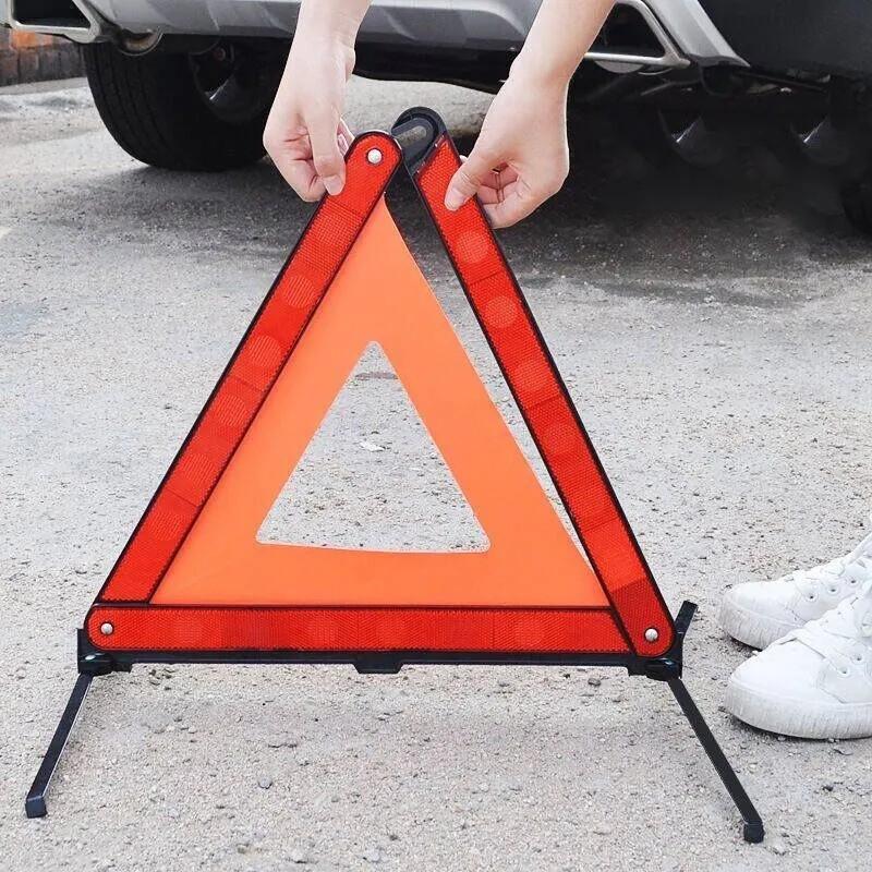 Traffic Safety Triangle Car Reflective Triangle, Car Parking Failure Folding Warning Sign, Essential Roadside Emergency Tool