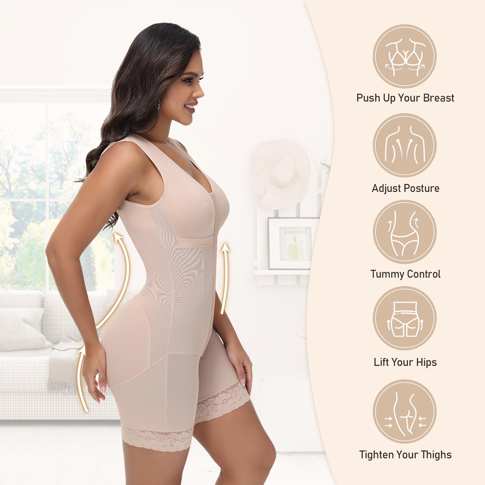 SHAPSHE Shapewear for Women Tummy Control Fajas Colombianas Compression Garment Butt Lifter Body Shaper Bodysuit