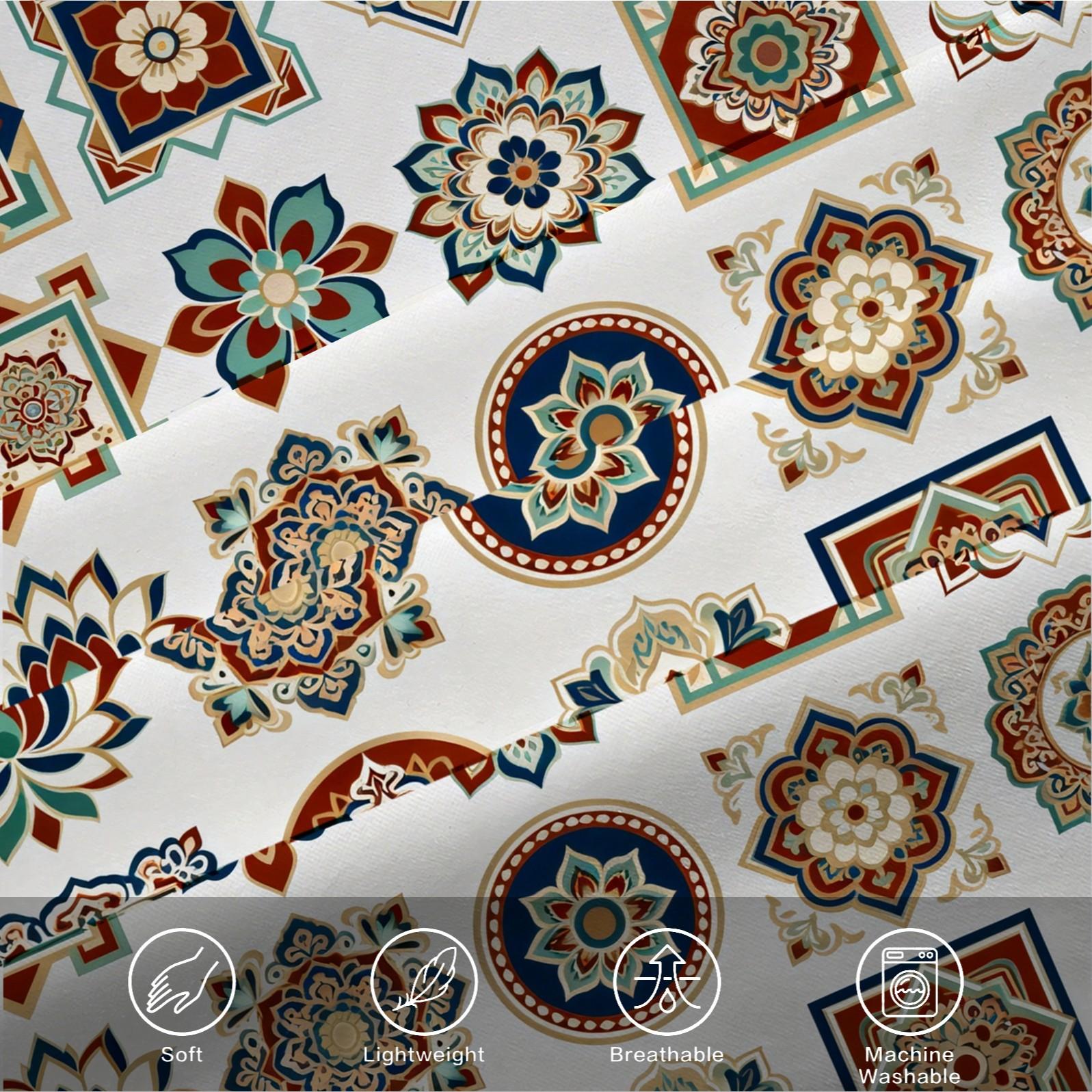 2/3 Pack Boho Mandala Print Duvet Cover Set, Vintage Floral Style Bedding, Soft & Breathable Bed Set with Zipper Closure for Bedroom & Guest Room, Suitable for All Seasons (No Insert)