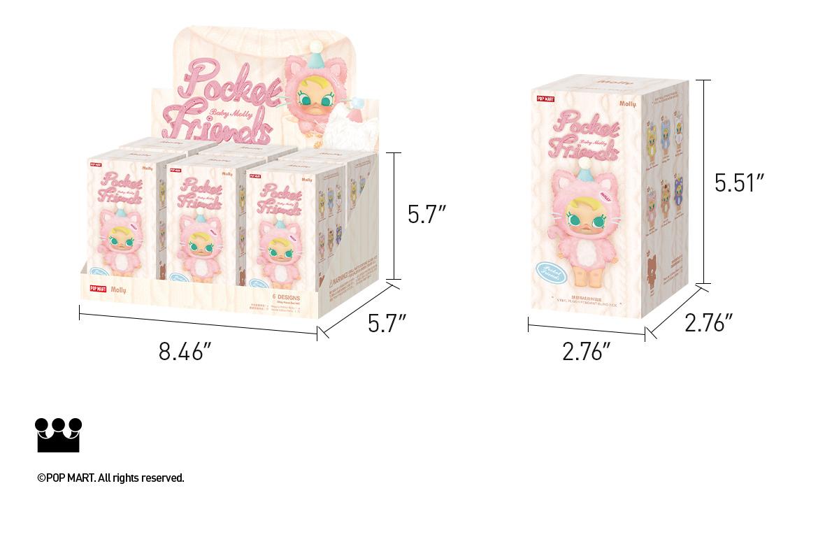 POP MART Baby Molly Pocket Friends Series-Vinyl Plush Pendant Blind Box POP MART Baby Molly Pocket Friends Series-Vinyl Plush Pendant Blind Box