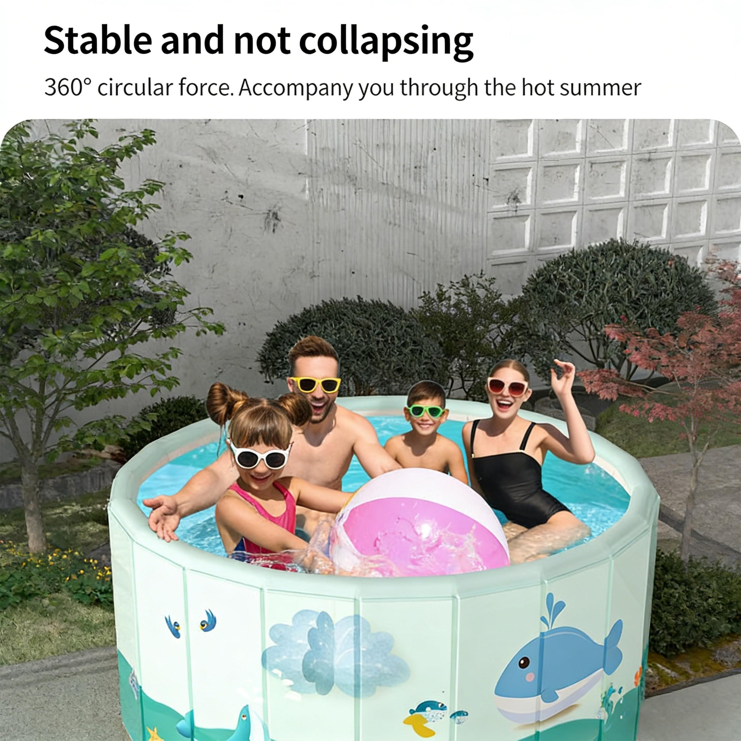 1piece No-Inflation Foldable Swimming Pool Home Outdoor Thickened Pool Fence Game Sand Pit Durable Design Easy Assembly