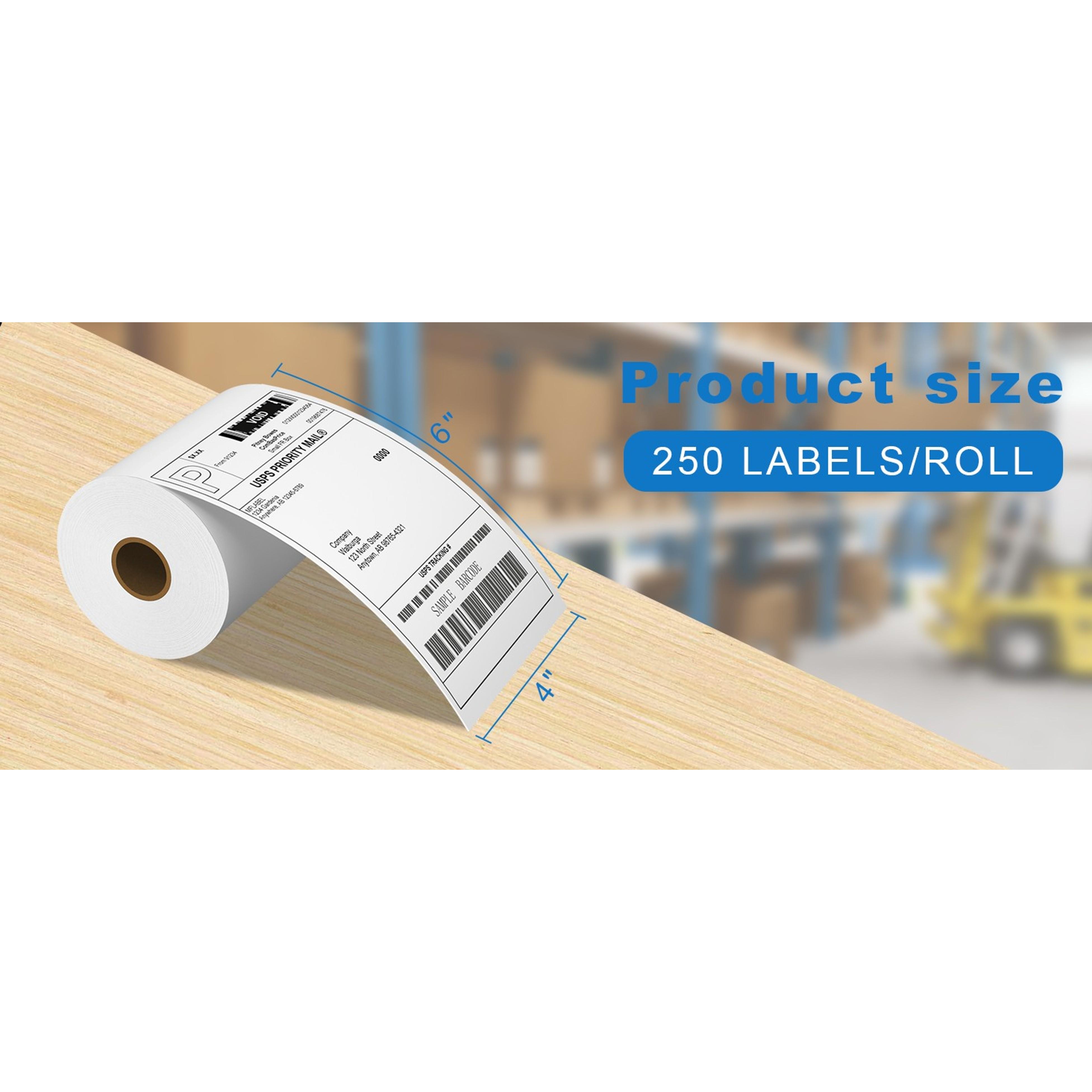 4x6 Direct Thermal Labels (1000 Labels) 4" x 6" Perforated Shipping Labels Compatible with Zebra Printers Fanfold Thermal Label Stickers for Shipping Packages - 1 Stacks White Labels