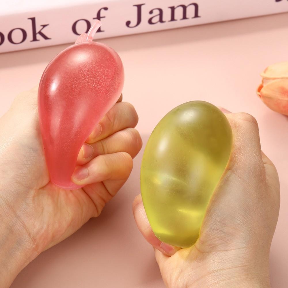 2-PieceSetGlittery AppleShaped Stress Balls Fidget Toys for Anxiety Relief & Stress Reduction  Portable Relaxation Gadgets EyeCatching Transparent Design  Slow-Rising Squeeze Balls EssentiaStress Relievers for the Office or School, Squishy Stress Balls