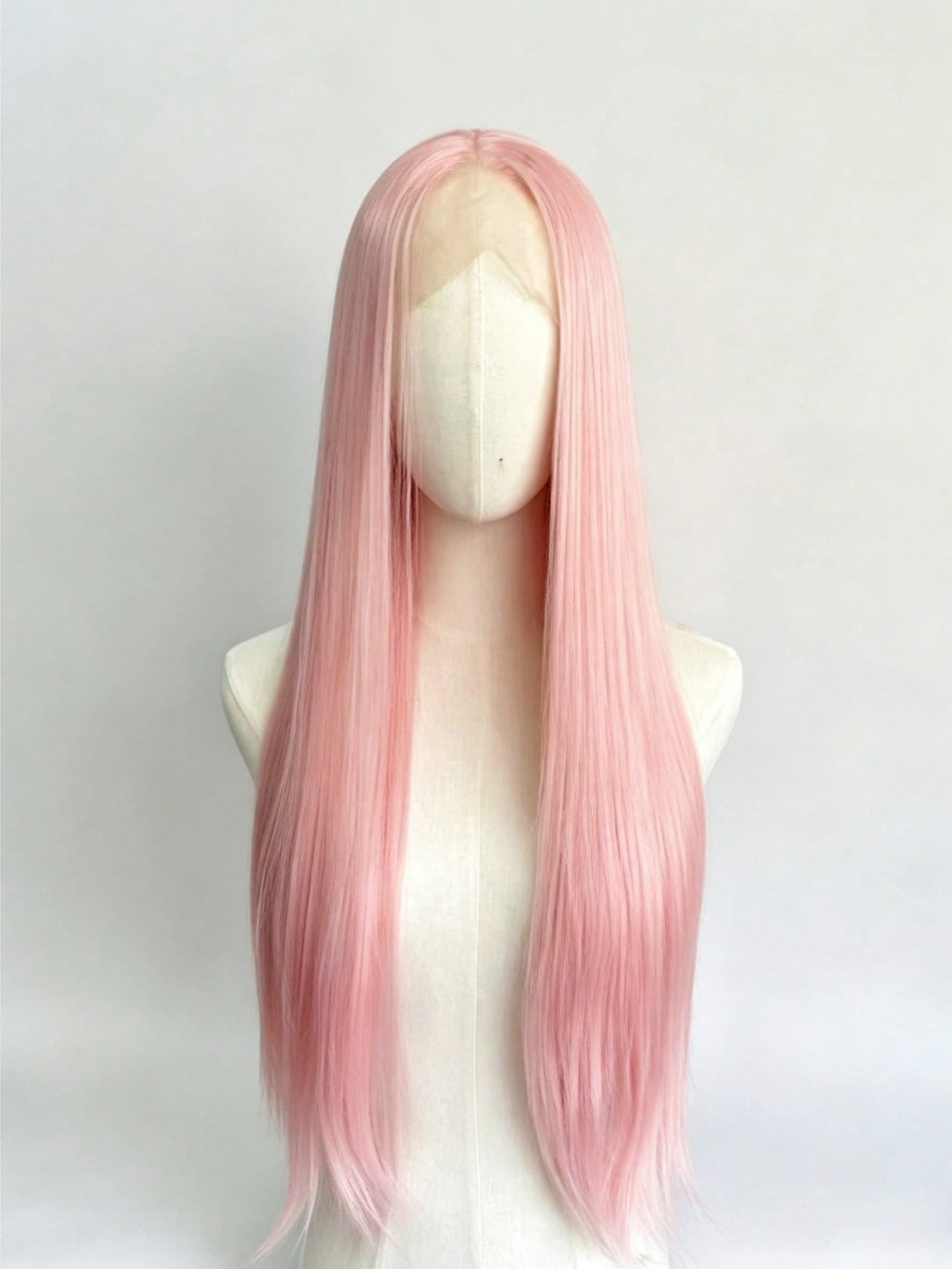 Light Pink Straight Synthetic Lace Front Wig, Glueless Lace Wigs, 13x4 Hd Pre Plucked with Baby Hair Long Silky Straight Synthetic Wig for Women Daily Wear Holiday Party Use