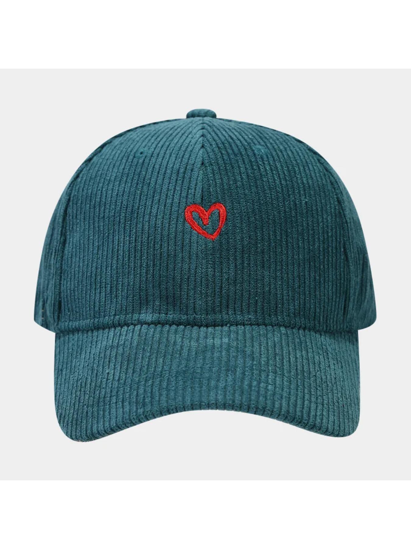 New Little Love Embroidered Corduroy Baseball Cap Spring and Autumn Women's Korean Fashion Simple Sun Hat Outdoor Casual Caps