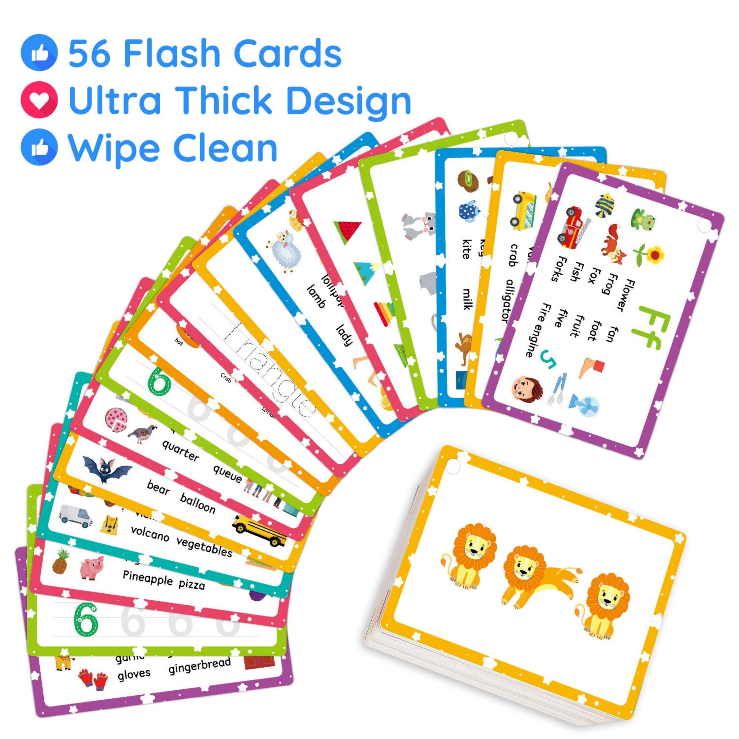 Early Learning Alphabet & Numbers Flashcards, Reusable Waterproof Whiteboard Pen Set, Ideal for Kids' Home & Classroom Education