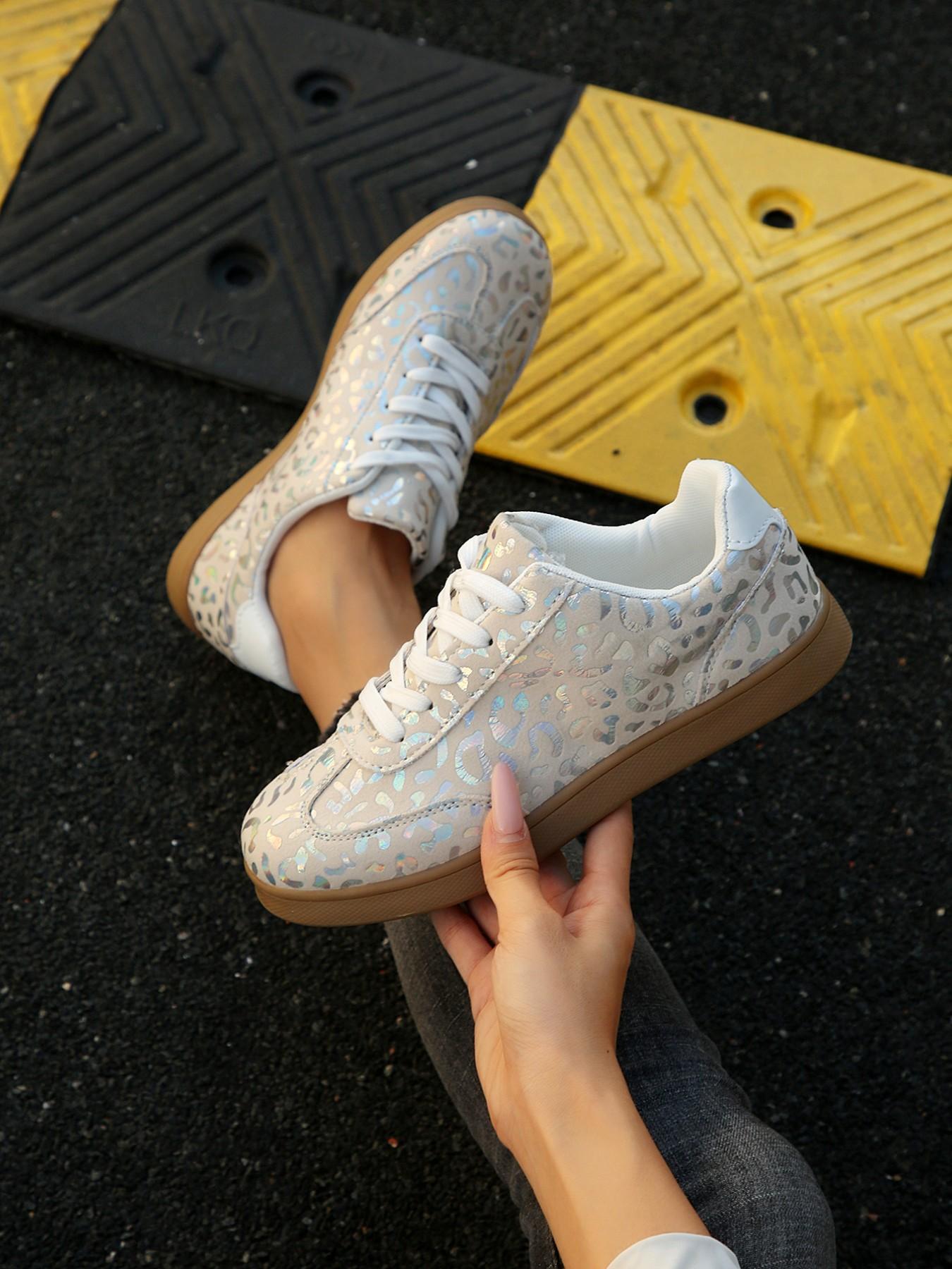 Leopard Print Derby Shoes for Women, 2026 New Vintage Rubber Sole Casual Sneakers, Versatile Shoes for Students
