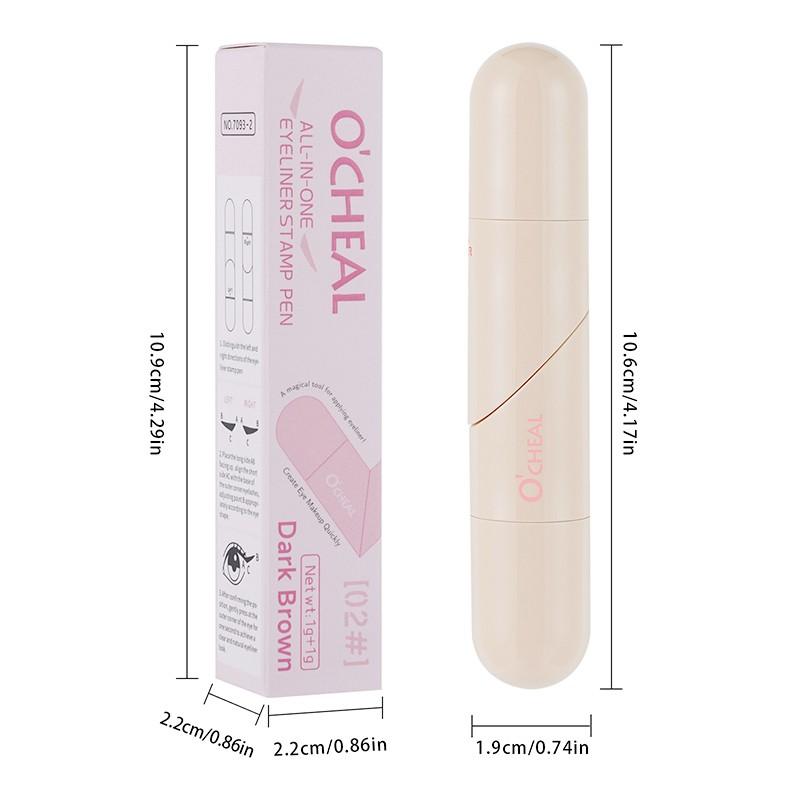 Smooth Dual-Ended Rotating Eyeliner Pen, Quick-Dry Non-Bleed Water Proof, Easy Application, Daily Commute Eye Liner, Single Item Balm Form