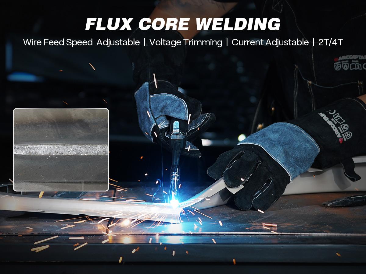 ARCCAPTAIN 135A MIG Welder, 2025 Newest [Large LED Display] 110V Welder Flux Core MIG, Lift TIG, Stick, 3 in 1 Welding Machine Gasless MIG Welder Machine 110V, IGBT Inverter Welder with Synergy, 2T/4T fathersdaygift