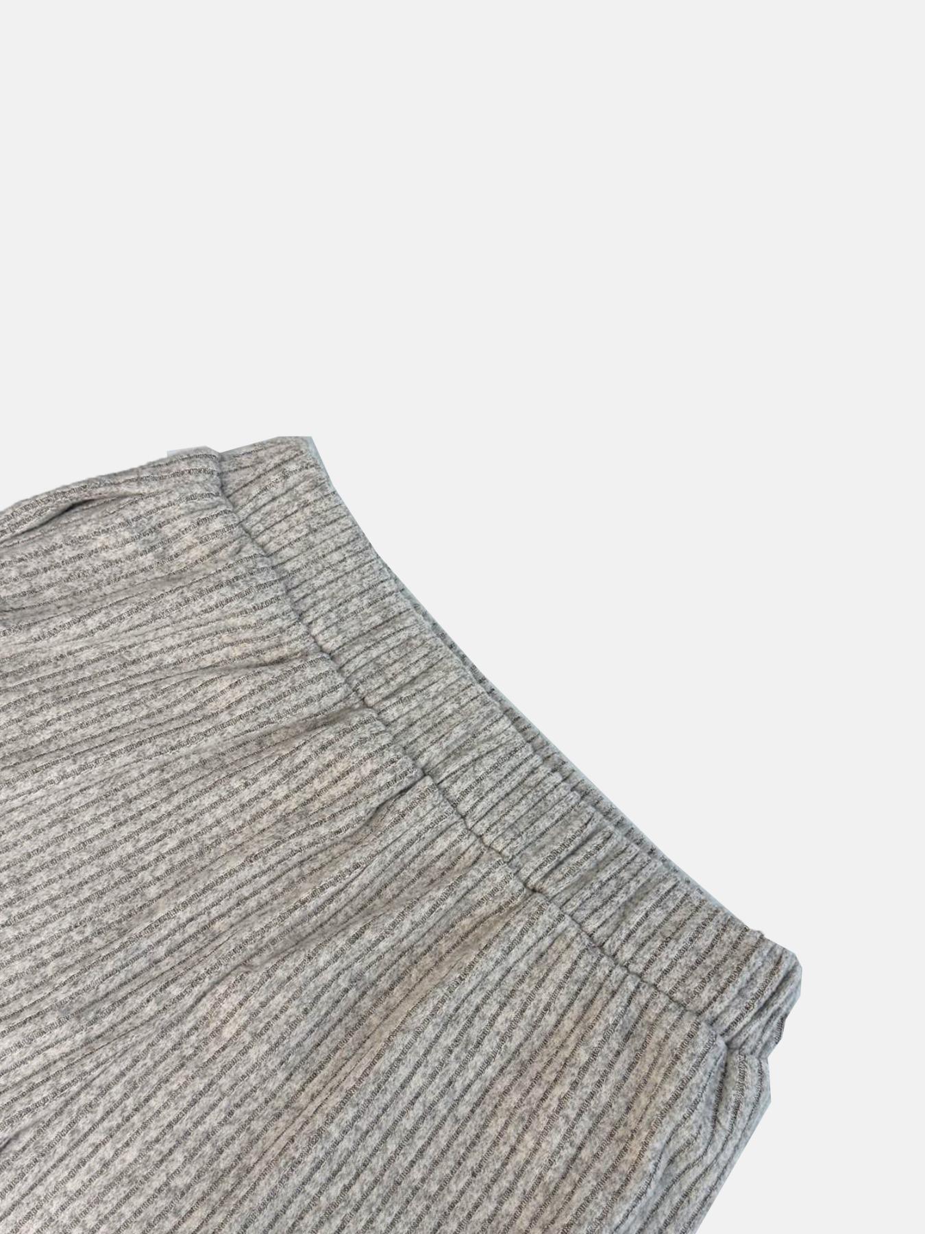 Women's Soft Knit Long Sleeve Round Neck Cropped Top & Wide Leg Pants Set, Comfortable Home Wear, Casual Two-Piece for Daily Use